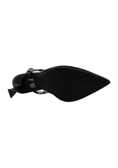 Poletto Hakiki Deri Sıyah Ayakkabı Stiletto 9839 64-1133 Siyah