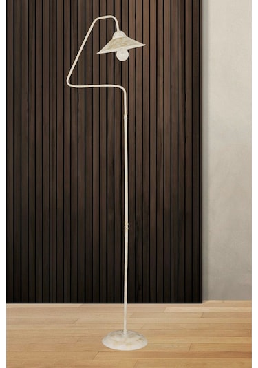 Helga Beyaz Patinalı Dekoratif Tasarım Retro Modern Metal Lambade