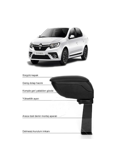 Renault Symbol 2013+ Kolçak Kol Dayama Sürgülü Hediyeli