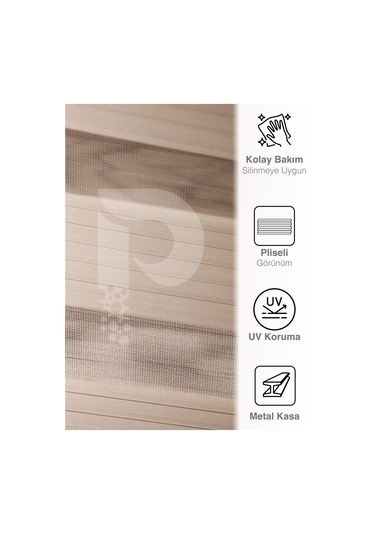 Br Perle Pliseli Sütlü Kahverengi Zebra Perde Yüksek Kalite Alüminyum Kasa Sütlü Kahve