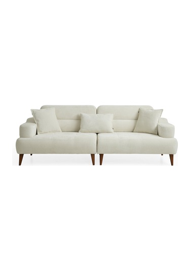 Neo Ahşap Ayaklı Beyaz 3 Lü Kanepe Beyaz