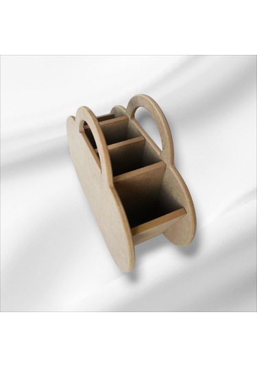 Ahşap-boyanabilir- 4 Bölmeli Kaşıklık