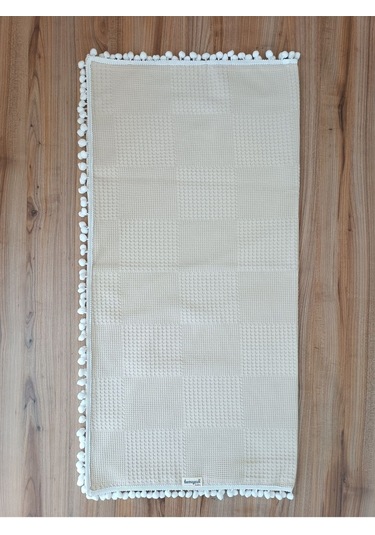 S.kahve Kız Erkek Bebek Battaniyesi Pike %100 Pamuklu Doğal Organik Uyku Çift Taraflı Örtü 86x86cm Btn10248 Sütlü Kahve