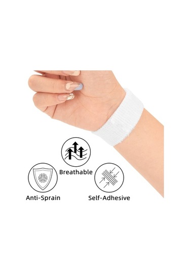 Fastbuy 7 Renkli 2.5cm X 2m Elastik Öz Tutuculu Bandaj - Beyaz, Siyah, Kırmızı, Sarı, Kahve, Mavi, Yeşil, Kayma Engeli, Suya