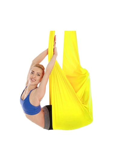 Bundera Yoga Fly Hamağı Sarı - Tavana Askılı