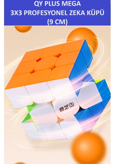 Qy Plus Mega 9 Cm Mıknatıslı Profesyonel Speed Cube - 3x3 Zeka Küpü - Sabır Küpü -