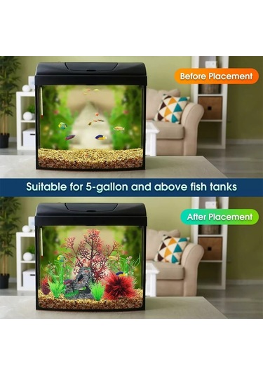 Mufunye 18 Adet Akvaryum Dekorasyonu: Sahte Su Bitkileri, Plastik Canlı Görünümlü, Renkli, Bakımı Kolay, Balık Tankı Süs Eşyası