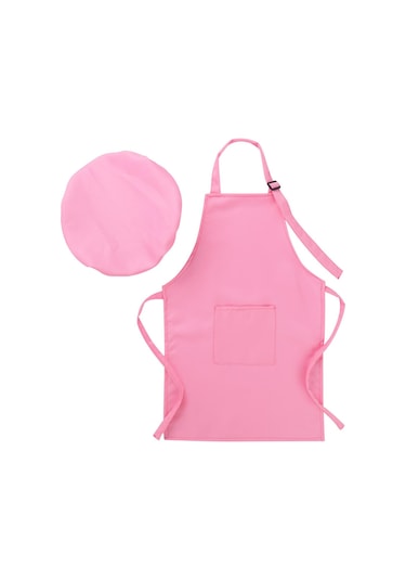 Siyah Çocuk Mutfak Yemek Pişirme Ve Pişirme Giyim Önlük Ve Cepli Şef Şapka Seti Çocuk Aşçı Kostümü L