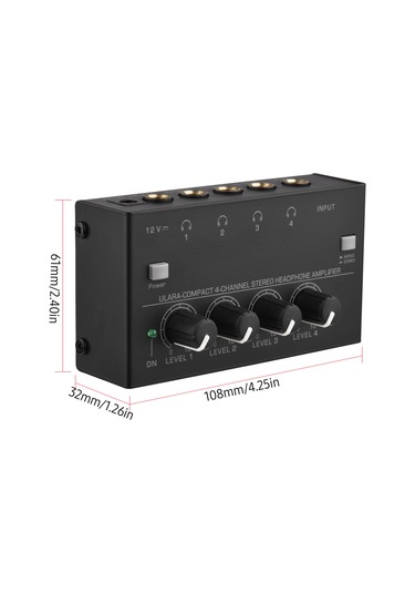 Suofeng 4 Kanallı Metal Kulaklık Amplifikatörü - 110-240v Eu/us Fiş Seçenekli