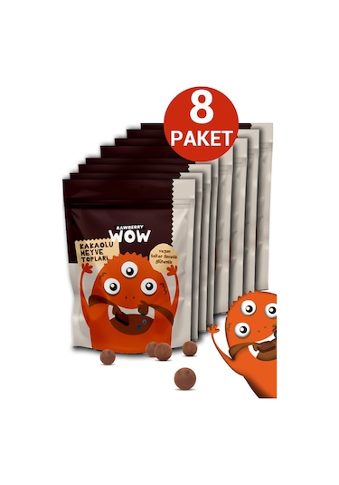 Rawberry Kids Kakaolu Şeker İlavesiz Toplar 8 x 50 G
