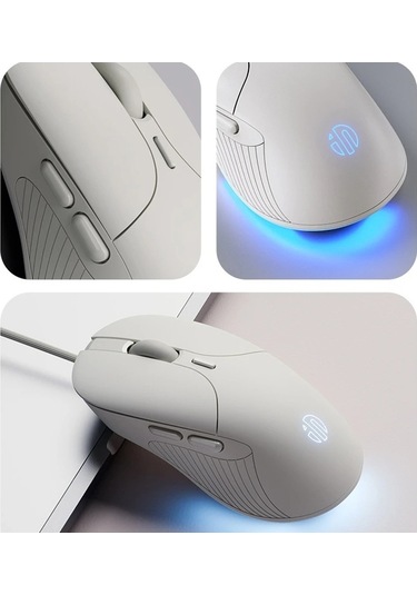 Inphic B2 Oyun Makro Sessiz Glow Bilgisayar Kablolu Fareler Beyaz Diğer