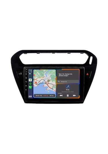 Citroen C-elysee Siyah 2012-2022 6gb Ram 64gb Hafıza 8 Çekirdek Carplay Kamera Android Multimedya 9"