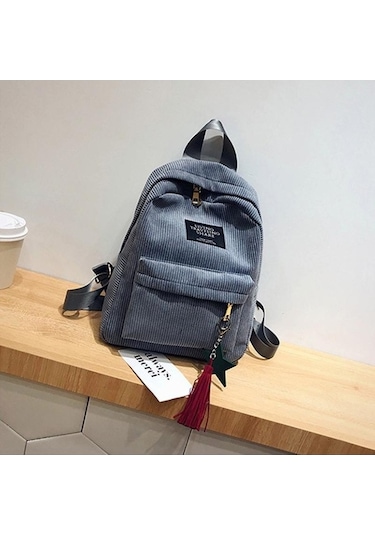 Ganzhoushop Sırt Sırt Sevimli Rahat Püskül Okul Öğrenci Lake Kadınlar Kadife İçin Çantası Çantası Çantası Blue Gt Çok Renkli