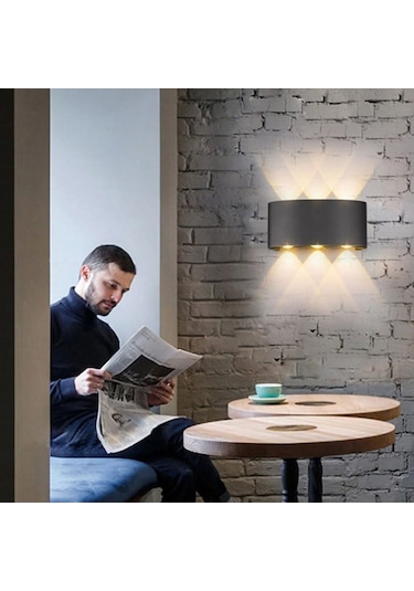 Maxled 12w Çift Yönlü Oval 3000K Günışığı Dış Mekan Led Aplik MX-2066 Diğer