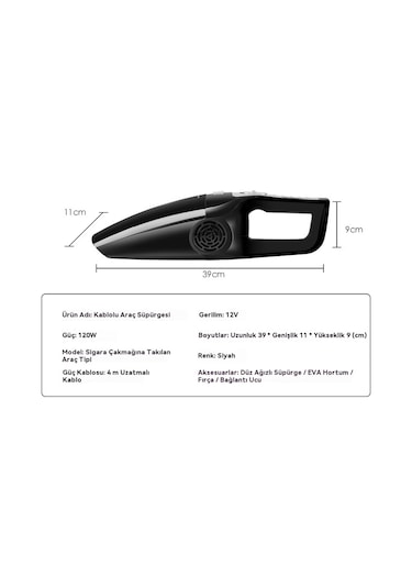 Yüksek Güçlü Araç Elektrikli Süpürgesi, Islak Ve Kuru Çift Kullanımlı Araç Elektrikli Süpürgesi5