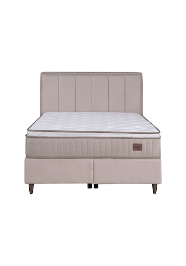 Premium Gold Therapy Bej Üçlü Set Baza Başlık Yatak 150 x 200