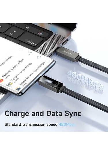 Moly Mcdodo Ca-4470 1.2m Pd 100w Ritim Serisi Işık Ekranı C Tip-c Veri Kablosu