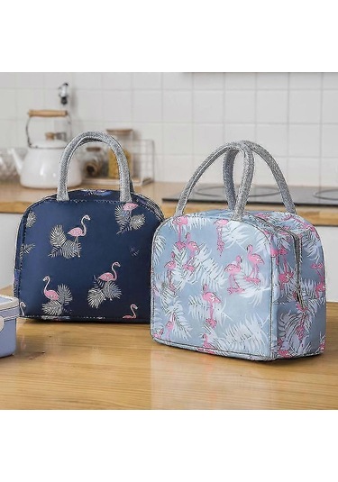 Öğle Yemeği Çantası Yalıtımlı Çanta Öğle Yemeği Çantası Yalıtımlı Çanta Pirinç Poşeti Kalınlaştırılmış Alüminyum Folyo Tote Çanta Lacivert Flamingo Pxcl --