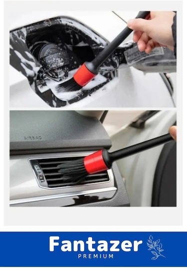 Özel Üretim Pratik Islak Kuru Otomobil Oto Araç Araba Klima Temizlik Detay Fırçası 5+1 Set