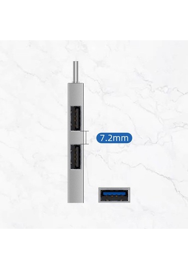 Venturemart 3 Bağlantı Noktalı Usb 3.0 Usb Hub 2.0 Çoklu Tip-c Ultra Ince Ayırıcı Hub Güç Adaptörü Kullan