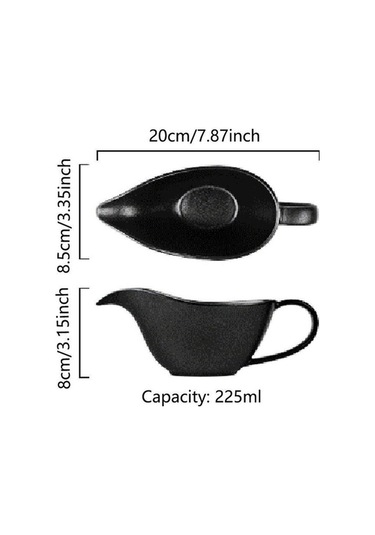 Pazly 225ml Seramik Sos Teknesi - Kırmızı Mutfak Aksesuarı - Beyaz/siyah/kırmızı Renk Kırmızı