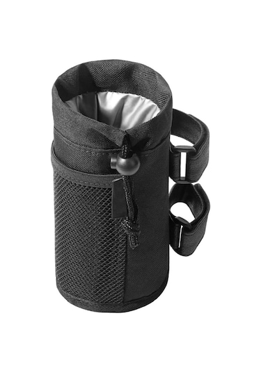 Qingmipy Sıcaklık Koruyucu Su Şişesi Tutucu, Çıkış Delikli, Ağızlı Cep, Bisiklet/bebe Arabası/engellere Uygun, Siyah, 17.5x8.3cm Çok Renkli