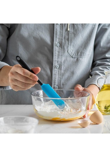 Mor & Siyah 1 Adet Renkli Silikon Spatula Seti Gıda Sınıfı Yapışmaz Isıya Dayanıklı Spatula Turner Mutfak Pişirme Pişirme Karıştırma Araçları