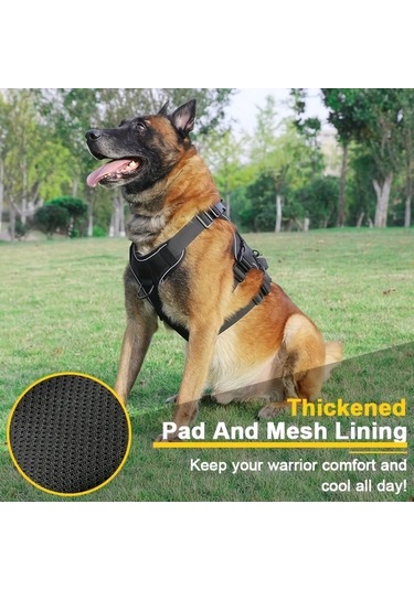 Honeybeeshop Dayanıklı Köpek Taktik Tasması Army Green Xl Rahat Göğüs Kayışı Ayarlanabilir Eğitim Donanımı Altın