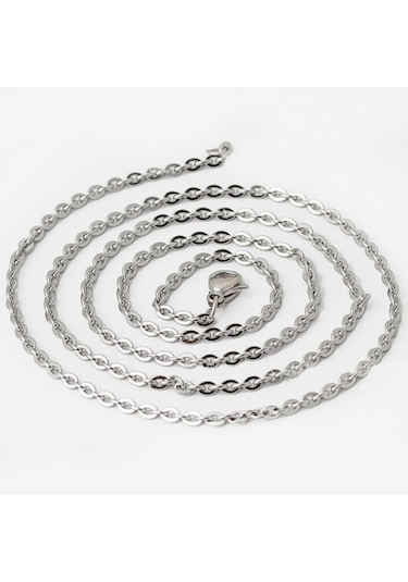 Chavin 55 Cm. 2.5 Mm. Bayan Erkek Çelik Kolye Zinciri Dg89 Beyaz