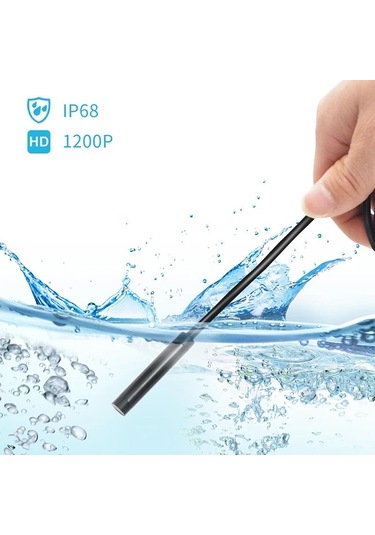 Wi-fi İle Çalışan Endoskop Yılan Kamera 10 Metre Sert Kablo 8mm