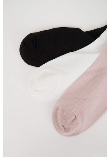 DeFacto Kadın Dikişsiz 3'lü Bambu Patik Çorap B8452AXNSKR1