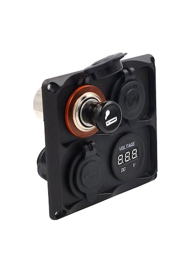 Bfy Switch Panel 4'Lü Usb + Voltmetre + S.Çakmaklık + Çakmaklık