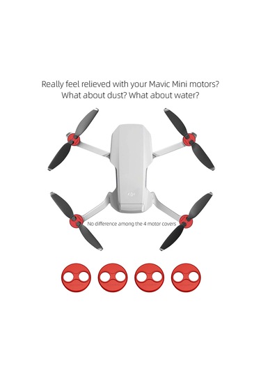 Ximistore9 Djı Mavic Mini İçin 4 Adet Kırmızı Alüminyum Motor Koruyucu Kapak - Toz Ve Şok Engellici, Uçuşa Etki Etmeyen Hafif Tasarım