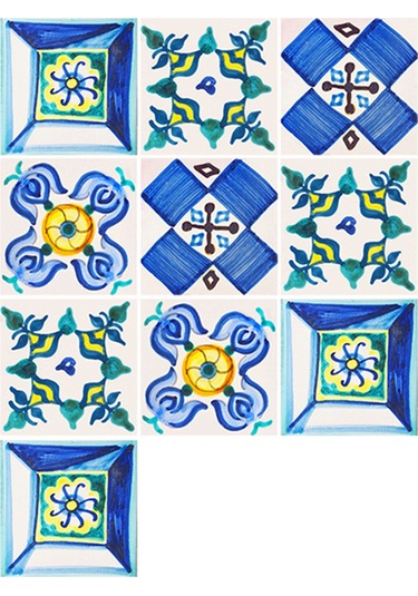 Wezone Klasik Tarzlı Otomatik Yapışkan Duvar Çini Sticker'ları 20x20cm 10 Adet - Ev Dekorasyonu İçin Kolay Kurulum