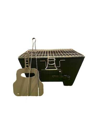 25x40 Katlanır Mangal Mat Siyah Isıya Dayanıklı Boyalı