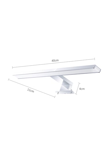 Geeksen Banyo Ip44 Su Geçirmez Led Ayna Lambası 7w 110-240v 40cm Krom Alüminyum Modern Duvar Aydınlatması Gümüş