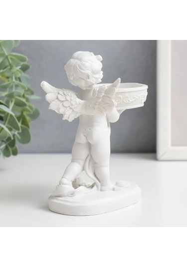 Simalend Şamdan "beyaz Tüylü Melek" 12,5x10x5,8 Cm 144771832 Beyaz