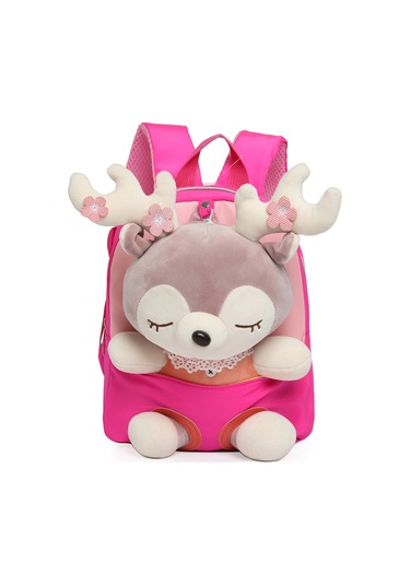 Jeehugo Küçük Çocuklar İçin Pembe Geyik Desenli Yumuşak Kumaş Okul Çanta, Hafif Ve Güvenli, Pekala Yıkanabilir, Moda Ve Şıklık