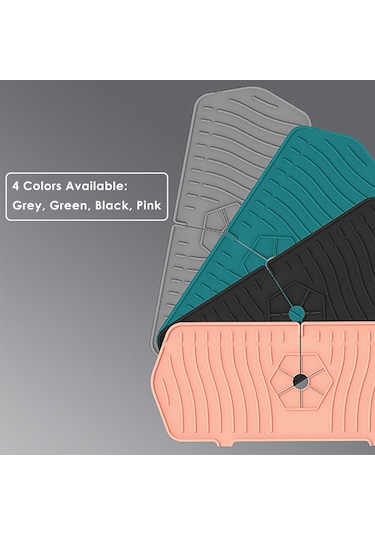 Maiyame Mutfak Muslukları İçin Su Tokuşu Önleyici Silikon Mat - Suyu Havuza Akıtır, Lavabo Yuvarını Kuru Tutar - Yeşil Yeşil
