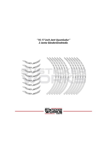 Bajaj Rs200 Jant Sticker Dış Ve İç Set Sticker Jant Şeridi Beyaz