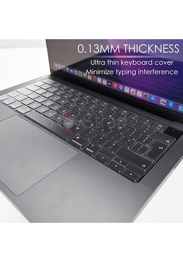 Novstrap  Macbook Pro 16 İnç M4 A3186 A3403 İle Uyumlu Türkçe Q Klavye Koruyucu Kılıf Şeffaf Karışık Çok Renkli