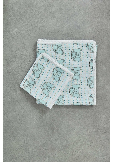 Ecocotton Borneo Erkek Bebek Müslin Örtü Seti Mint 100 X 100 Yeşil