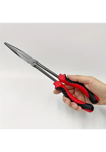 Elmpaly 001 1pc 11 Uzun Menzilli Sivri Burunlu Misina Pensesi Yüksek Karbonlu Çelik Ergonomik Kırmızı Tutma Yeri Balıkçılar İçin Hediye