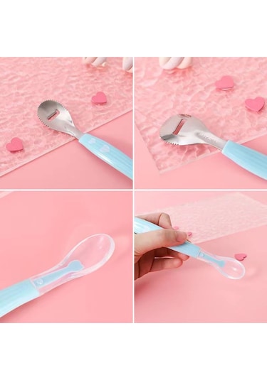 Jojobebek Çok Fonksiyonlu Bebek Mama Kaşığı / Mavi Renk Mavi