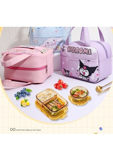 Pazly Sevimli Kızın Alpyalıtımlı Yemek Kutusu Çantası Açık Mor Renk Açık Mor