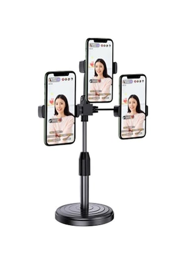 Ally Tripod Üçlü Telefon Tutucu Stand Siyah