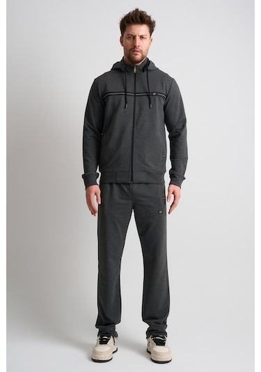 Shooter Sportswear Klasik Antrasit Erkek Eşofman Takımı Çıkartılabilir Kapüşonlu Rahat Kalıp Antrasit Shooter Sportswear Klasik Antrasit Erkek Eşofman Takımı Çıkartılabilir Kapüşonlu Rahat Kalıp Antrasit