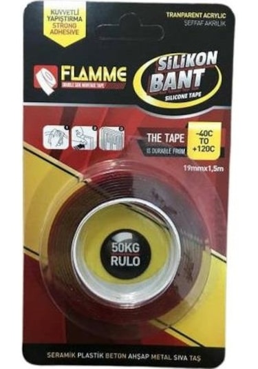 Flamme Çift Taraflı Silikonlu Bant 19mm - 2 Metre