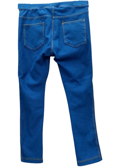Kız Çocuk Kot Pantolon Görünümlü Mevsimlik Mavi Renk Tayt Mavi