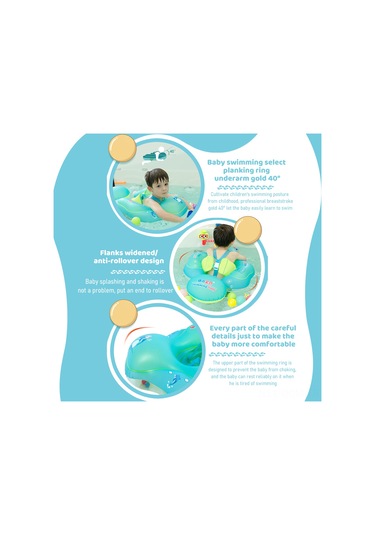 Qingmipy Bebek Yüzme Simidi - 6-30 Aylık Bebekler İçin Güvenli Ve Konforlu Havuz Şamandırası Yeşil